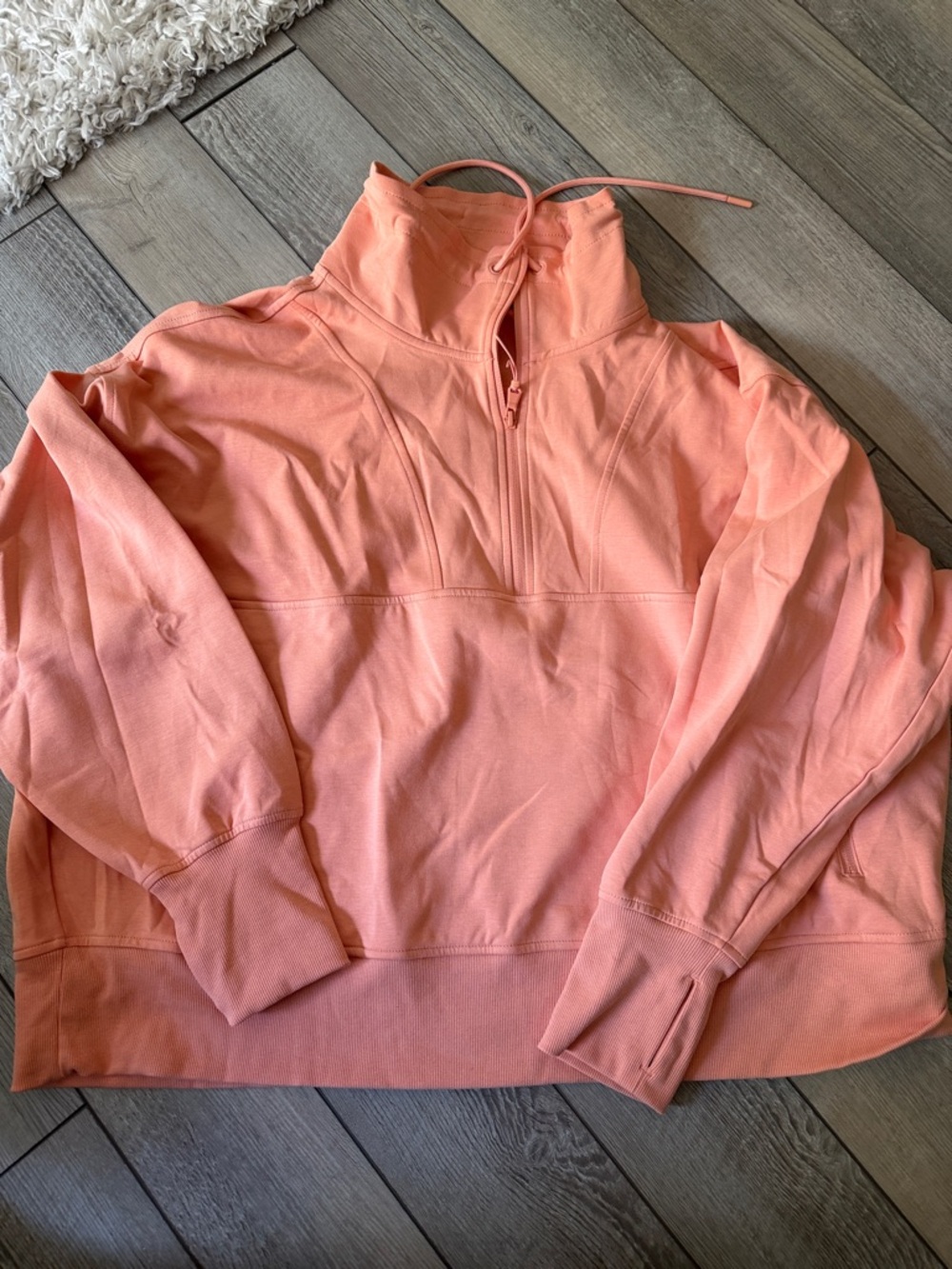 Old Navy Peach Drawstring Half-Zip Pullover Hoodie